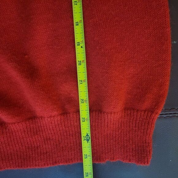 Embellished Shoulder Appliques Vintage Cashmere Blend Bright Red Sweater - Picture 14 of 15